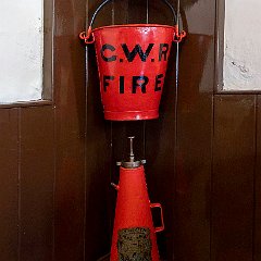 Restored fire bucket and extinguisherjpg